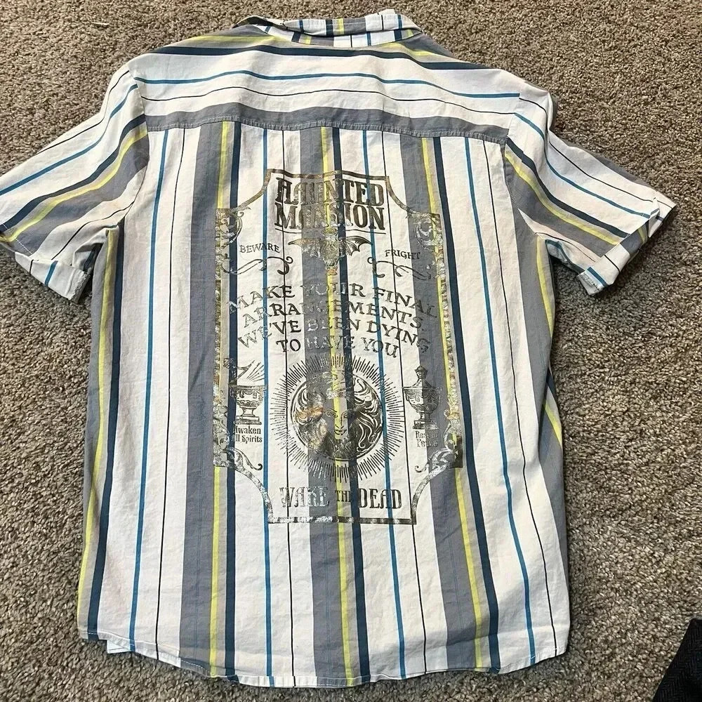 Disney Collection Shirt Men’s Small Button Up Short Sleeve Haunted Mansion